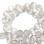 Glaskralen mat holographic line 4mm Light grey